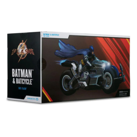 The Flash DC Multiverse véhicule Batcycle with Batman