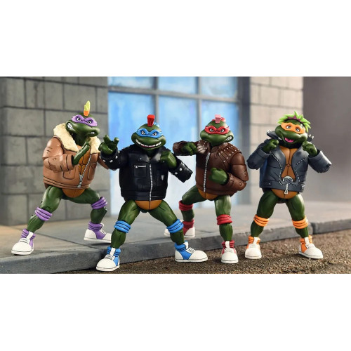 Tortues Ninja (Cartoon) figurines Pack de 4 Punk Turtles 18 cm
