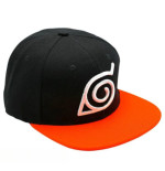 NARUTO SHIPPUDEN - Casquette snapback - Noir & Orange - Konoha
