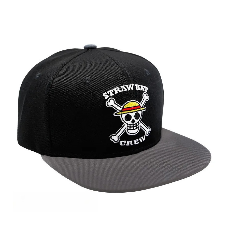 ONE PIECE - Casquette snapback- Noir & Gris - Skull
