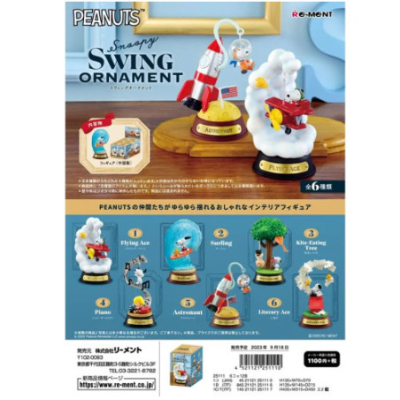 Snoopy Swing Vignette Ornament Boite De 6Pcs