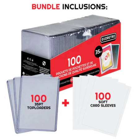 Evoretro Pack 100 Toploader + 100 Sleeves 35 Pt