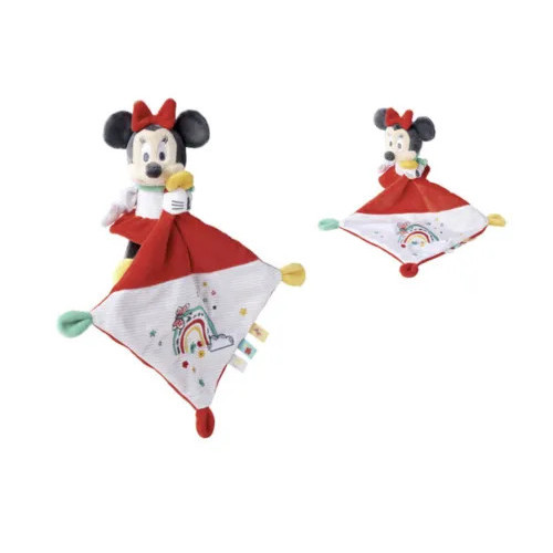 MINNIE - Arc-en-ciel - Peluche 13 cm + Doudou