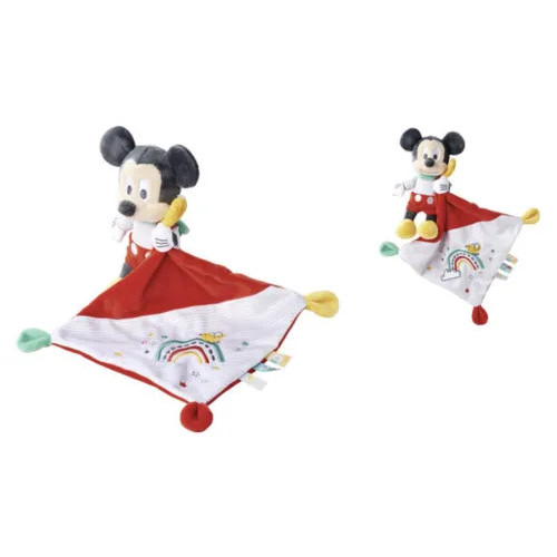MICKEY - Arc-en-ciel - Peluche 13 cm + Doudou