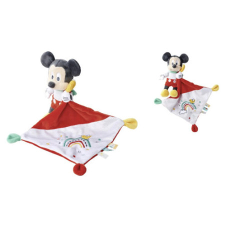 MICKEY - Arc-en-ciel - Peluche 13 cm + Doudou