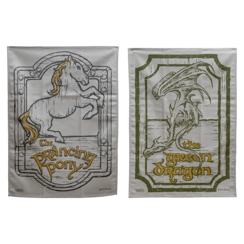 Le Seigneur des Anneaux set de 2 torchons Green Dragon & Prancing Pony 69 cm