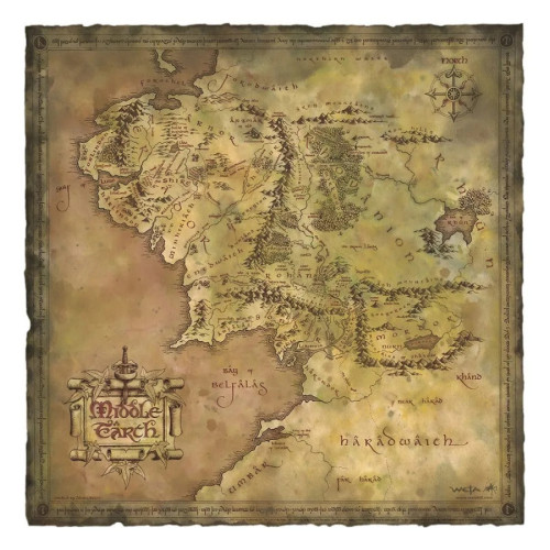 Le Seigneur des Anneaux impression Art Print Parchment Map of Middle-earth 59 x 30 cm