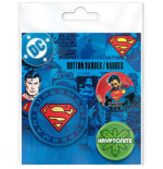 DC COMICS - Pack de Badges - Superman, Logo & Kryptonite