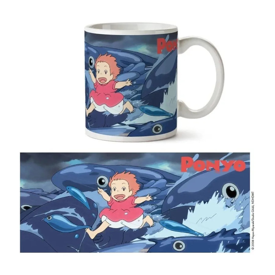 Ponyo sur la falaise mug Waves