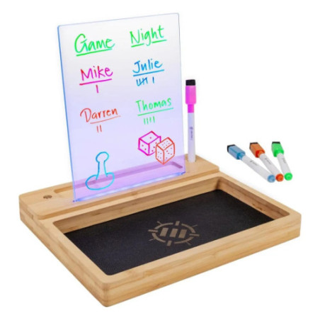 Enhance Tabletop Tableau d'écriture LED & Piste à dés Clair