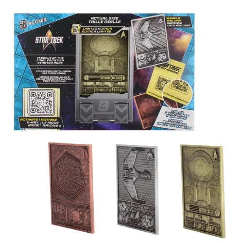 Star Trek Digiplate Starter Pack 3 Cartes Metal + Stand