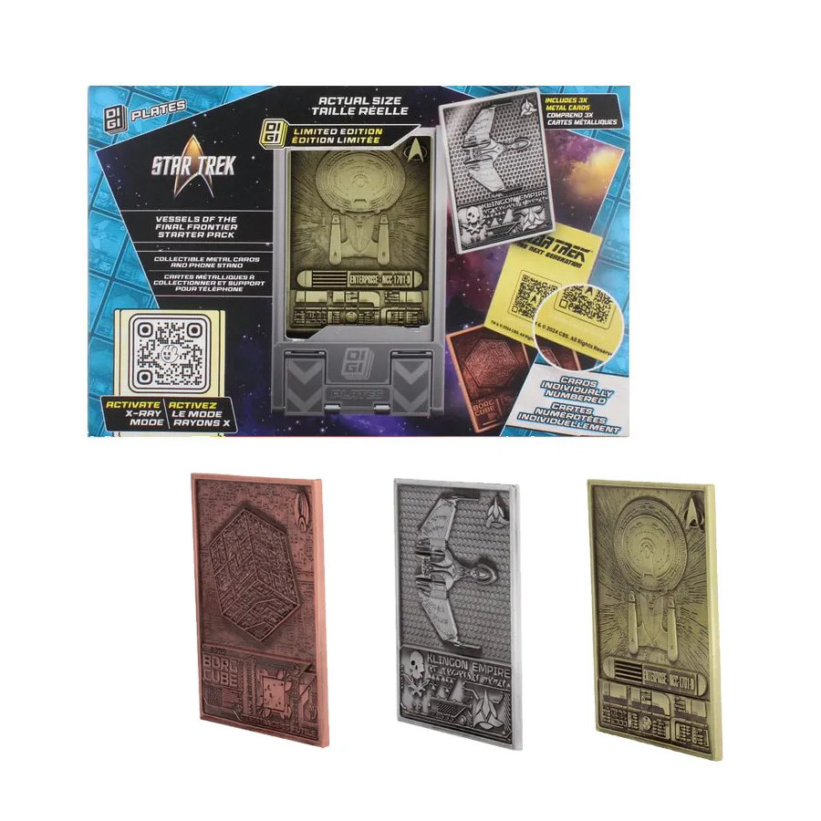 Star Trek Digiplate Starter Pack 3 Cartes Metal + Stand