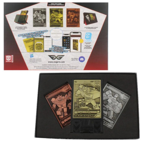Transformers Digiplate Starter Pack 3 Cartes Metal + Stand