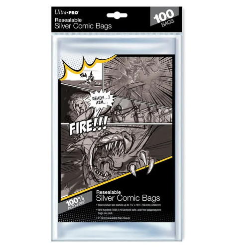 Comics Bags Silver Refermable Pack de 100pcs