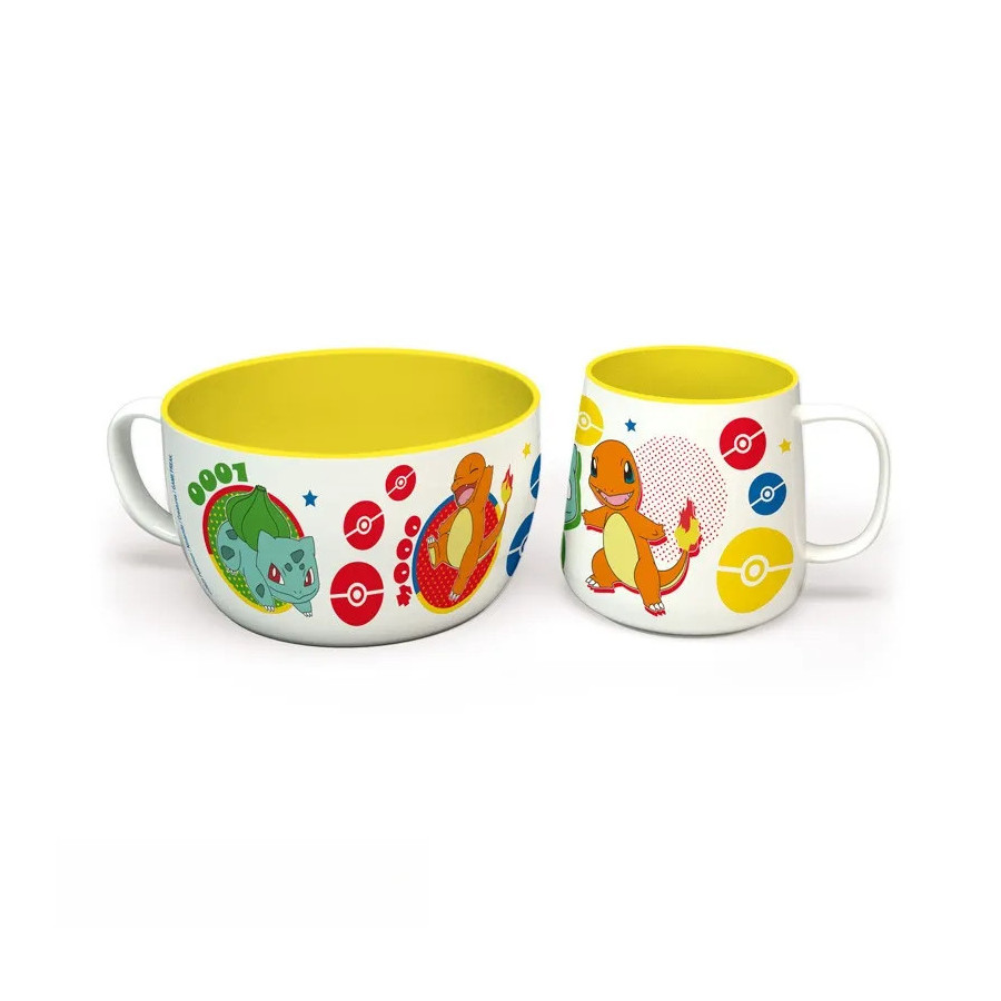 POKEMON - Set Petit Déjeuner Mug + Bol - Pikachu & Kanto Starters 79