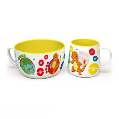 POKEMON - Set Petit Déjeuner Mug + Bol - Pikachu & Kanto Starters 79