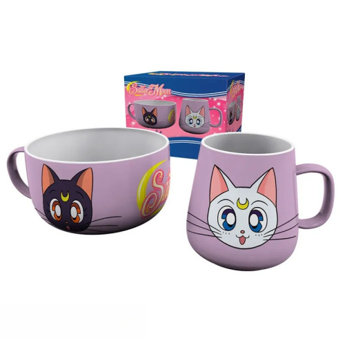 SAILOR MOON - Set Petit Déjeuner Mug + Bol - Luna & Artemis