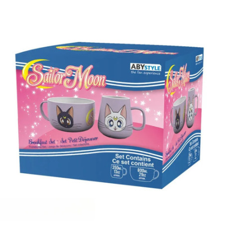 SAILOR MOON - Set Petit Déjeuner Mug + Bol - Luna & Artemis