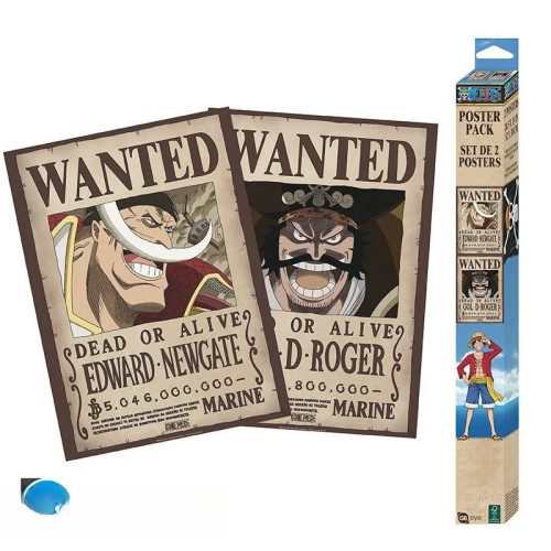 ONE PIECE - Set 2 Posters Chibi 52x38 - Wanted Roger & Whitebeard