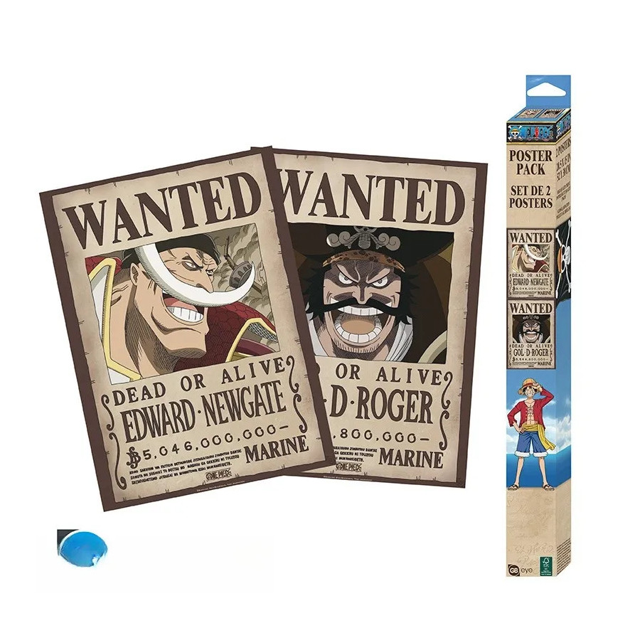 ONE PIECE - Set 2 Posters Chibi 52x38 - Wanted Roger & Whitebeard