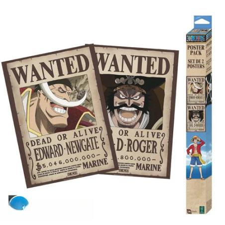 ONE PIECE - Set 2 Posters Chibi 52x38 - Wanted Roger & Whitebeard