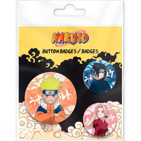 NARUTO - Pack de Badges - Naruto, Sasuke, Sakura