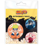 NARUTO - Pack de Badges - Naruto, Sasuke, Sakura