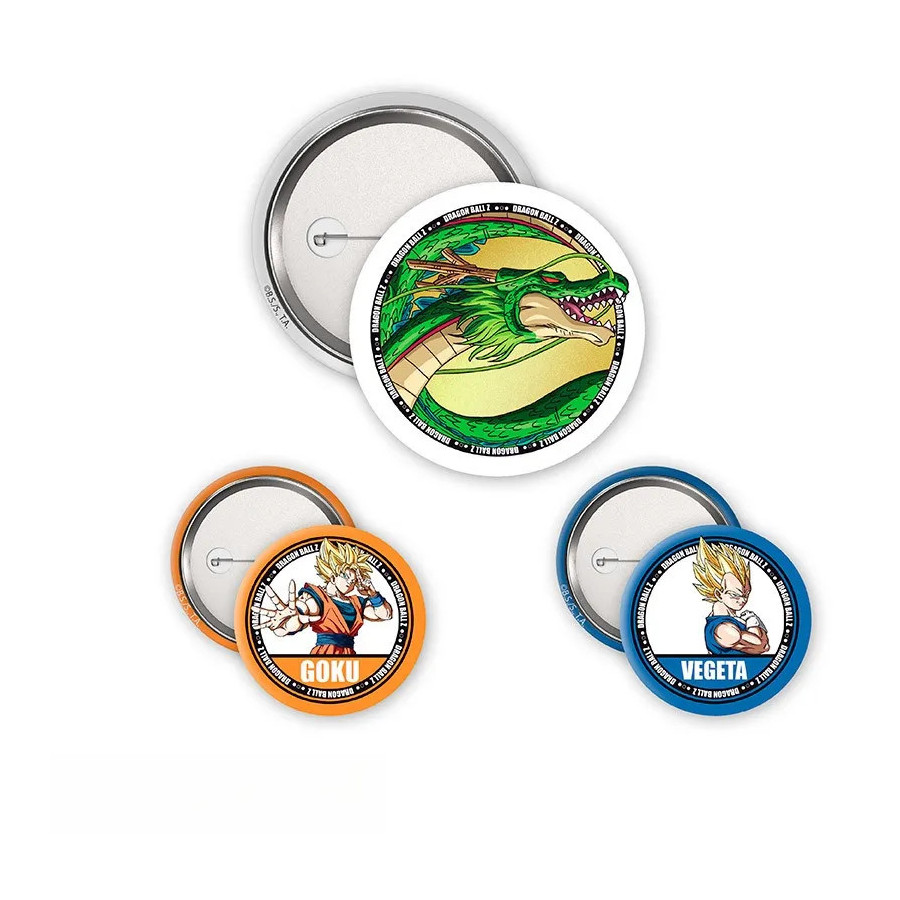 DRAGON BALL - Pack de Badges - DBZ/Goku, Vegeta & Shenron