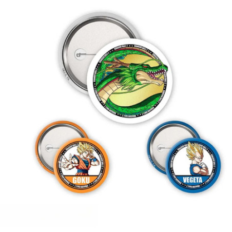 DRAGON BALL - Pack de Badges - DBZ/Goku, Vegeta & Shenron