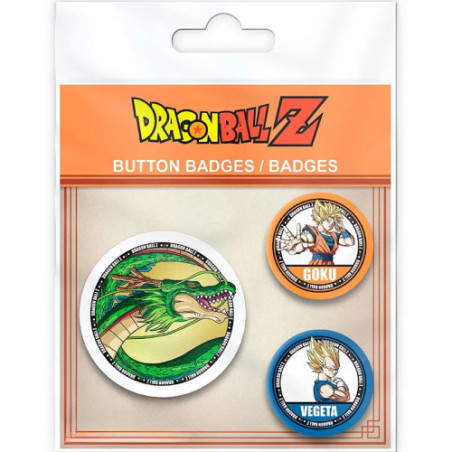 DRAGON BALL - Pack de Badges - DBZ/Goku, Vegeta & Shenron