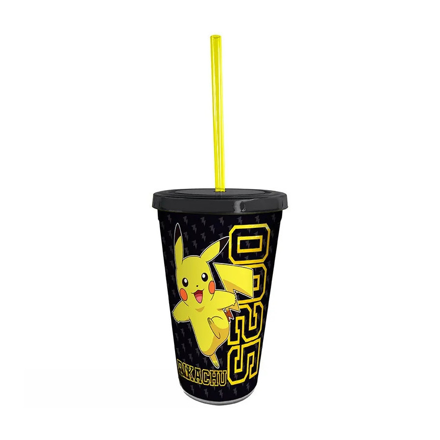 POKEMON - Gobelet avec paille - 470 ml - Pikachu Collage