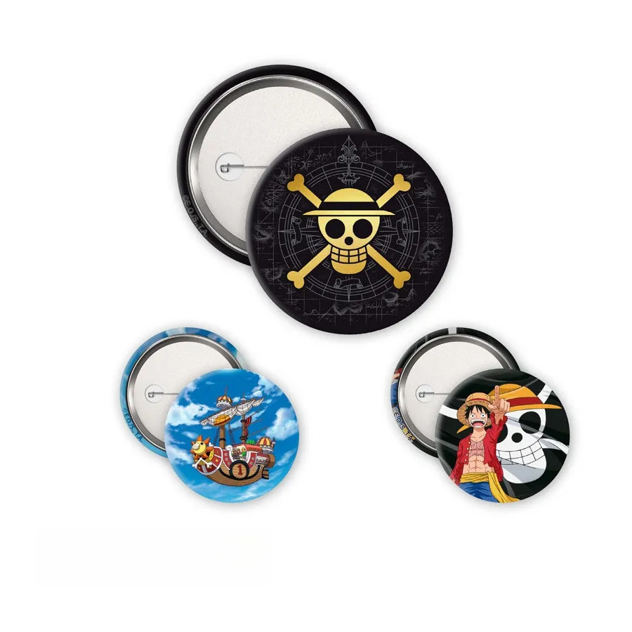 ONE PIECE - Pack de Badges - Skull & Luffy
