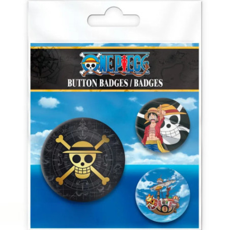 ONE PIECE - Pack de Badges - Skull & Luffy