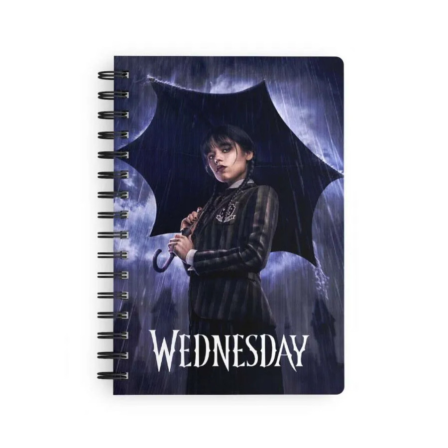 Wednesday Cahier A5 3D Effect Rain